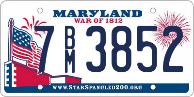 MD license plate 7BM3852