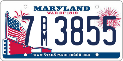 MD license plate 7BM3855