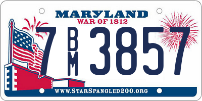 MD license plate 7BM3857