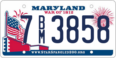 MD license plate 7BM3858