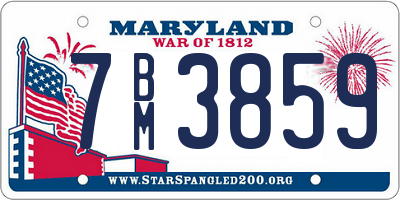 MD license plate 7BM3859