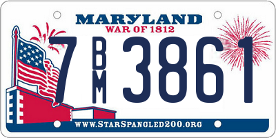 MD license plate 7BM3861