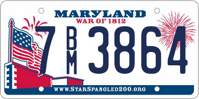 MD license plate 7BM3864