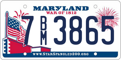 MD license plate 7BM3865