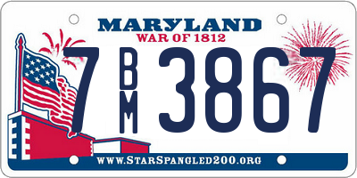 MD license plate 7BM3867