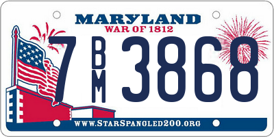 MD license plate 7BM3868