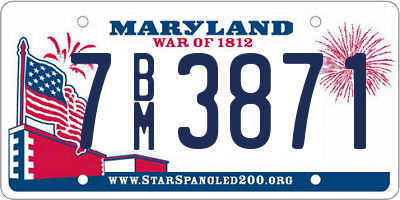 MD license plate 7BM3871