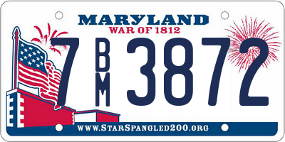 MD license plate 7BM3872