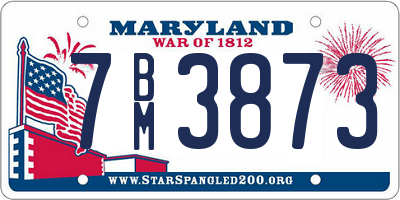 MD license plate 7BM3873