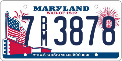 MD license plate 7BM3878