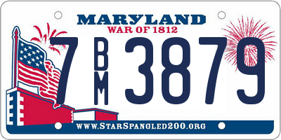 MD license plate 7BM3879