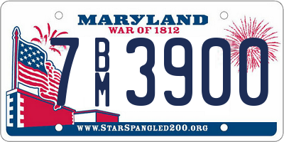 MD license plate 7BM3900