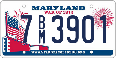 MD license plate 7BM3901