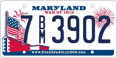 MD license plate 7BM3902