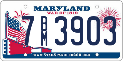 MD license plate 7BM3903