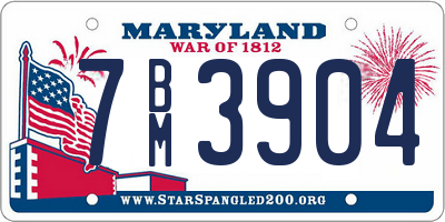 MD license plate 7BM3904