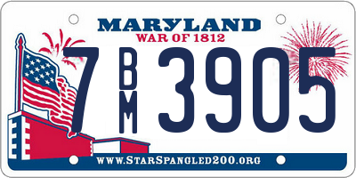 MD license plate 7BM3905