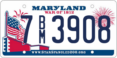 MD license plate 7BM3908