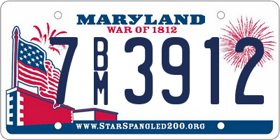 MD license plate 7BM3912