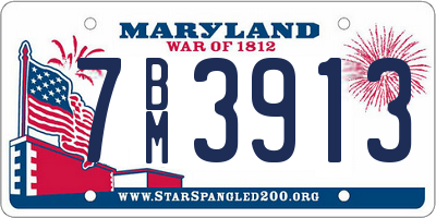 MD license plate 7BM3913