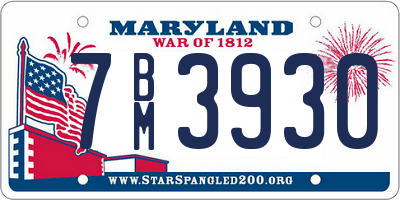 MD license plate 7BM3930