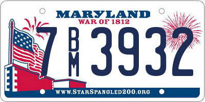 MD license plate 7BM3932