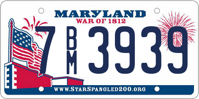 MD license plate 7BM3939