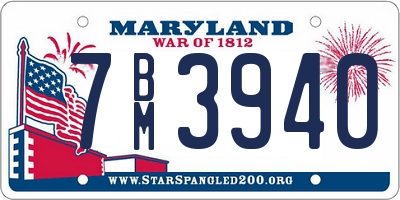 MD license plate 7BM3940