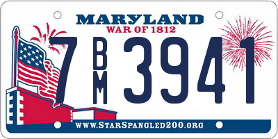 MD license plate 7BM3941