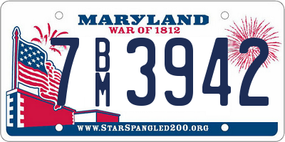 MD license plate 7BM3942