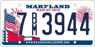 MD license plate 7BM3944