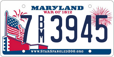 MD license plate 7BM3945