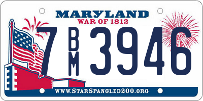 MD license plate 7BM3946