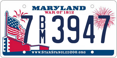 MD license plate 7BM3947