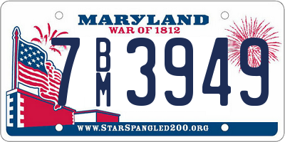 MD license plate 7BM3949