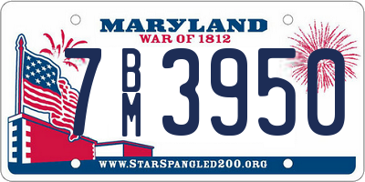 MD license plate 7BM3950