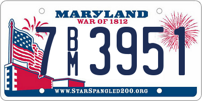 MD license plate 7BM3951