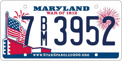 MD license plate 7BM3952