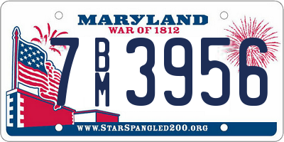 MD license plate 7BM3956