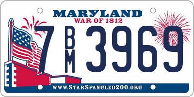 MD license plate 7BM3969