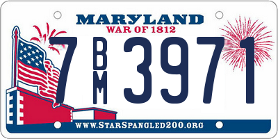 MD license plate 7BM3971