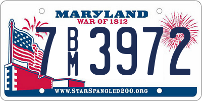 MD license plate 7BM3972