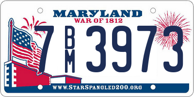 MD license plate 7BM3973