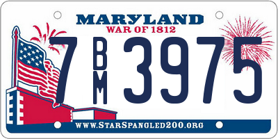 MD license plate 7BM3975