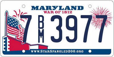 MD license plate 7BM3977