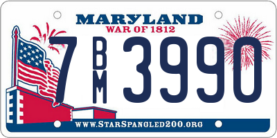 MD license plate 7BM3990