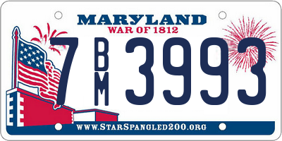 MD license plate 7BM3993