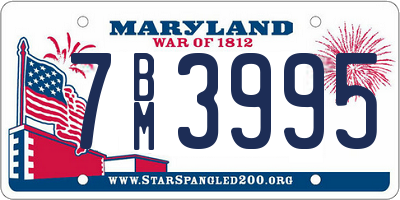 MD license plate 7BM3995