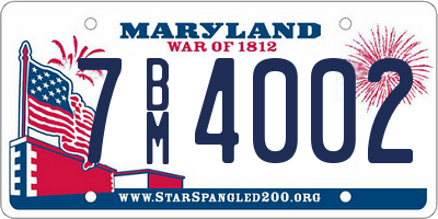 MD license plate 7BM4002