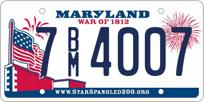 MD license plate 7BM4007